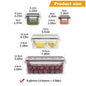 Set 8 Recipiente Alimentare Etanșe cu Capac- Fără BPA