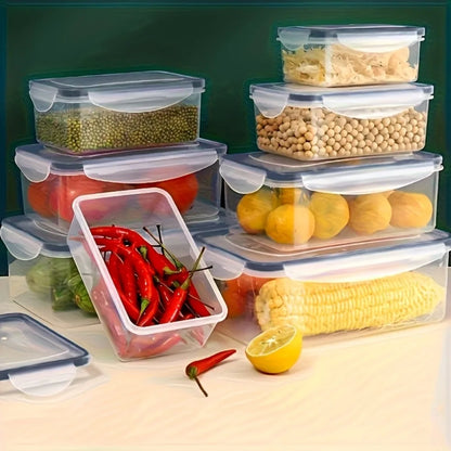 Set 8 Recipiente Alimentare Etanșe cu Capac- Fără BPA