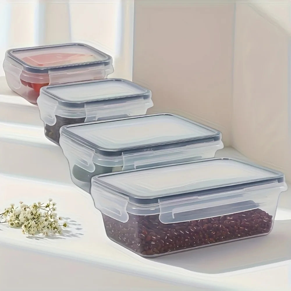 Set 8 Recipiente Alimentare Etanșe cu Capac- Fără BPA