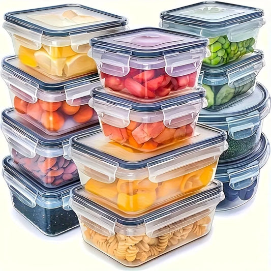 Set 8 Recipiente Alimentare Etanșe cu Capac- Fără BPA